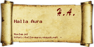 Halla Aura névjegykártya